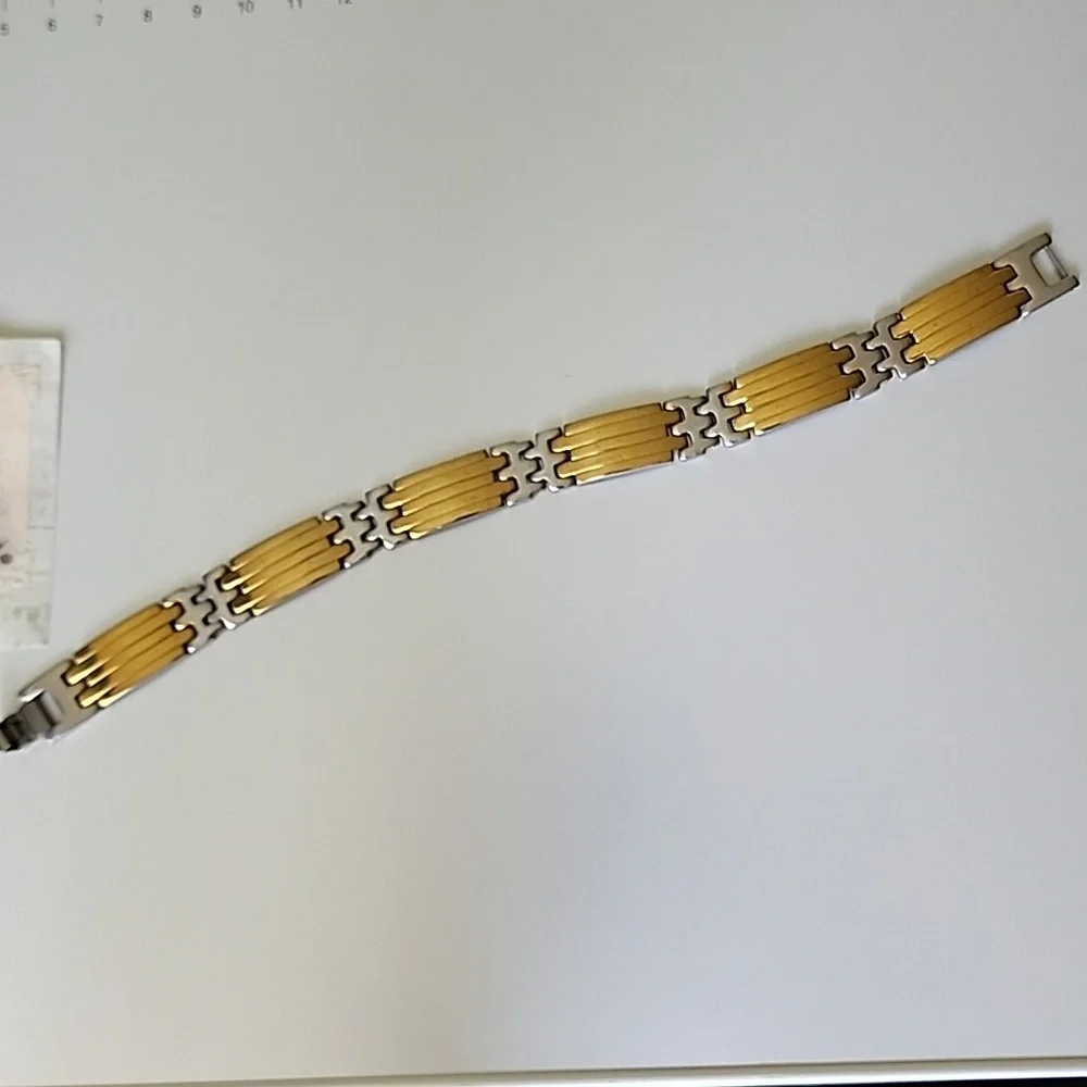 Gold And Rhodium Plated Bracelet Mens BRACELET PREVIOUSLY OWNED